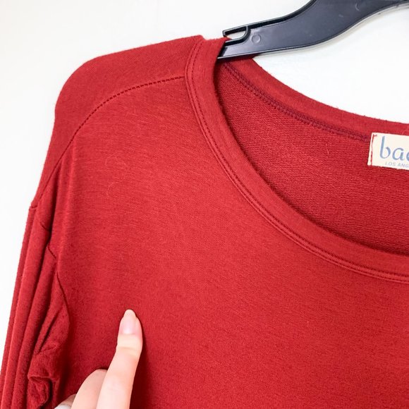 Baea brick red long sleeve tunic top small - Picture 3 of 7
